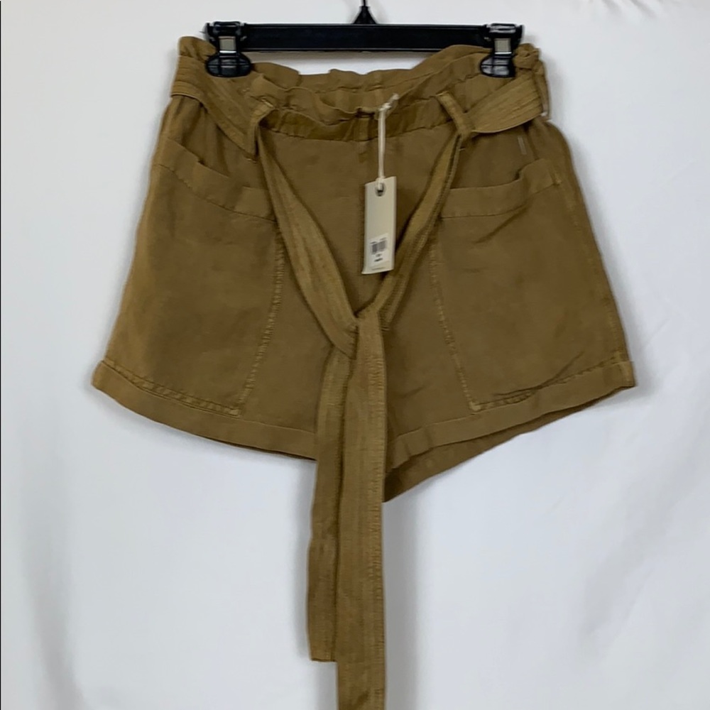 NWT Lucky Brand dark tan shorts size S/P 53% linen